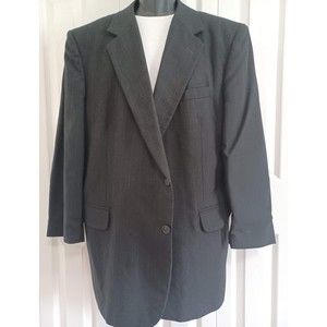 Men's English Manor 48L 2 Button Blazer/Sport Coat Jacket Black/Gray Pinstripes